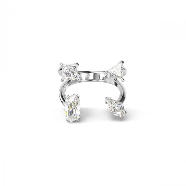 Anel Swarovski aberto Mesmera Cortes mistos Branco Revestido a Ródio 58