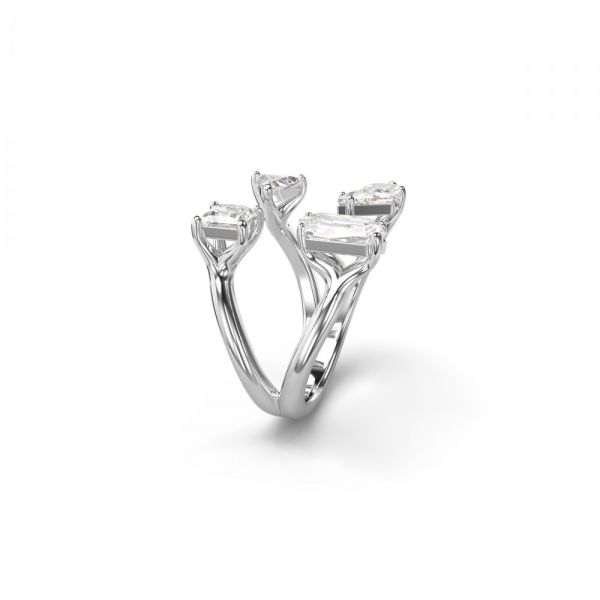 Anel Swarovski aberto Mesmera Cortes mistos Branco Revestido a Ródio 58