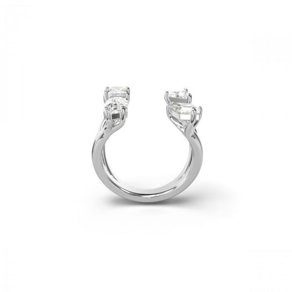 Anel Swarovski aberto Mesmera Cortes mistos Branco Revestido a Ródio 58