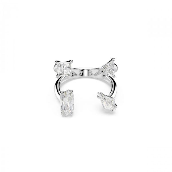 Anel Swarovski aberto Mesmera Cortes mistos Branco Revestido a Ródio 55