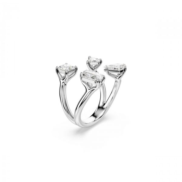 Anel Swarovski aberto Mesmera Cortes mistos Branco Revestido a Ródio 55