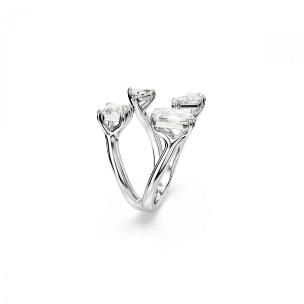 Anel Swarovski aberto Mesmera Cortes mistos Branco Revestido a Ródio 55