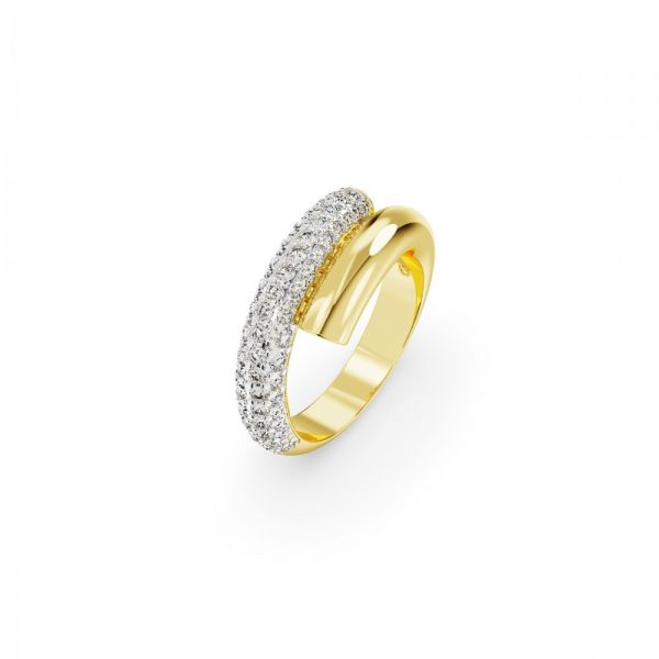 Anel Swarovski Dextera cocktail Branco Revestido a tom de Dourado 52