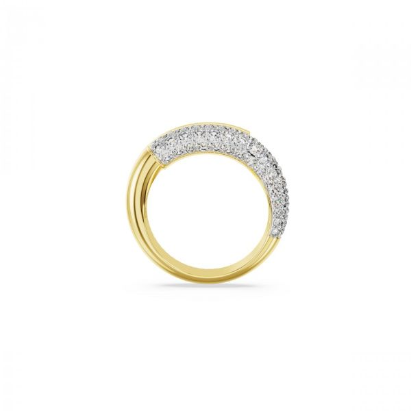 Anel Swarovski Dextera cocktail Branco Revestido a tom de Dourado 52