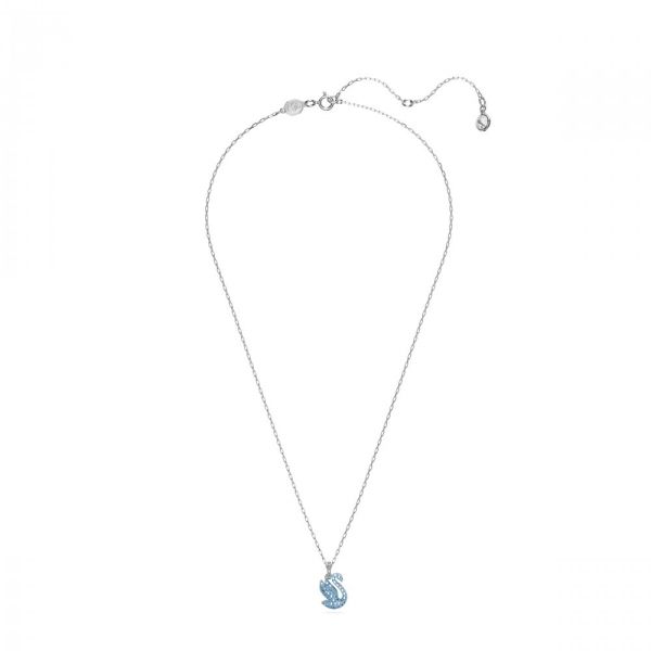 Pendente Swarovski Iconic Swan Cisne Azul Banhado a Ródio
