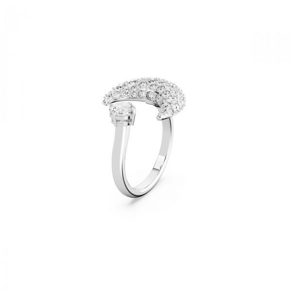 Anel Swarovski aberto Luna Lua Branco Revestido a Ródio 55