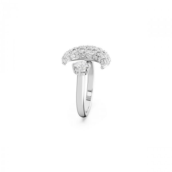 Anel Swarovski aberto Luna Lua Branco Revestido a Ródio 55