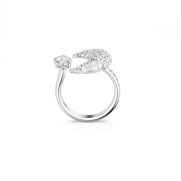 Anel Swarovski aberto Luna Lua Branco Revestido a Ródio 55