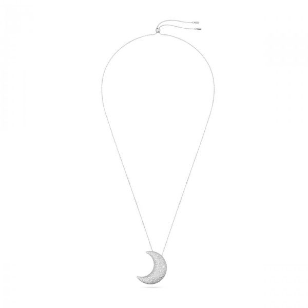 Pendente Swarovski Luna Lua Branco Revestido a Ródio