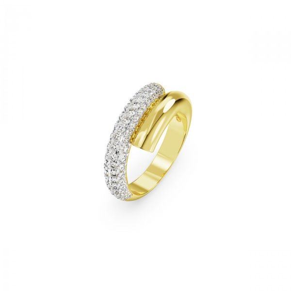 Anel Swarovski Dextera cocktail Branco Revestido a tom de Dourado 55
