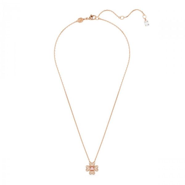 Pendente Swarovski Idyllia Trevo Branco Revestido a tom de Dourado rosa