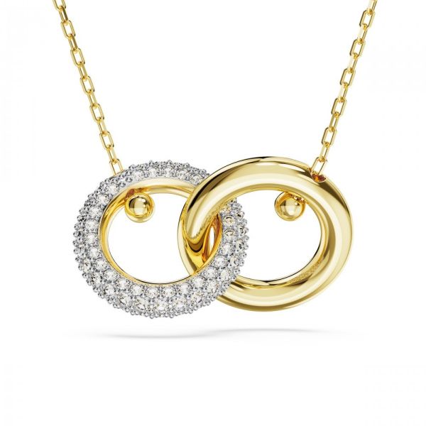 Pendente Swarovski Dextera LAço entrelaÃ§ado Branco Revestido a tom de Dourado
