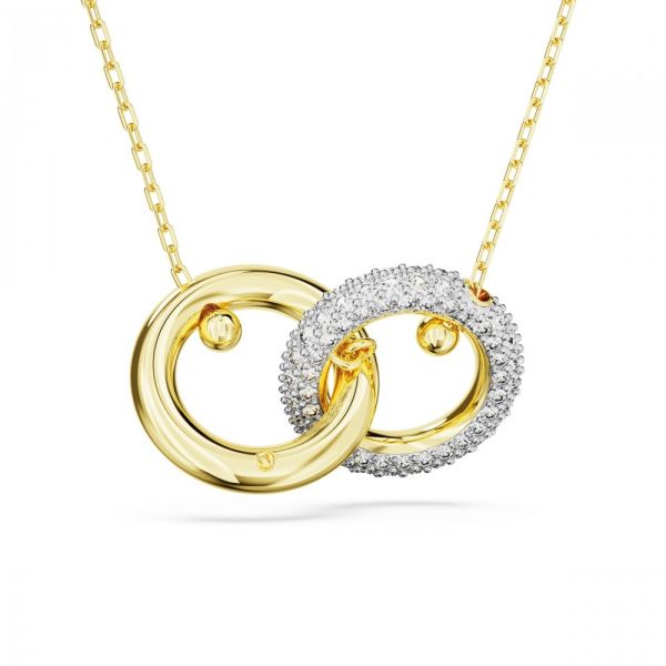 Pendente Swarovski Dextera LAço entrelaÃ§ado Branco Revestido a tom de Dourado