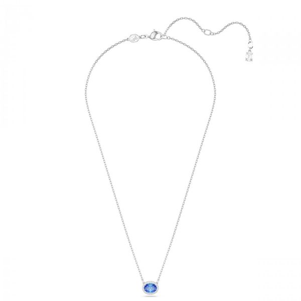 Colar Swarovski Constella Corte oval Azul Revestido a Ródio