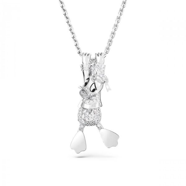 Pendente Swarovski em camadas Disney Donald Duck Branco Revestido a Ródio