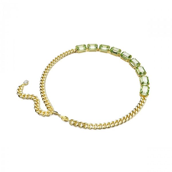 Colar Swarovski Millenia Corte octogonal Verde Revestido a tom de Dourado