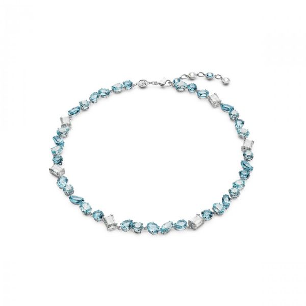 Colar Swarovski Gema Cortes mistos Azul Revestido a Ródio