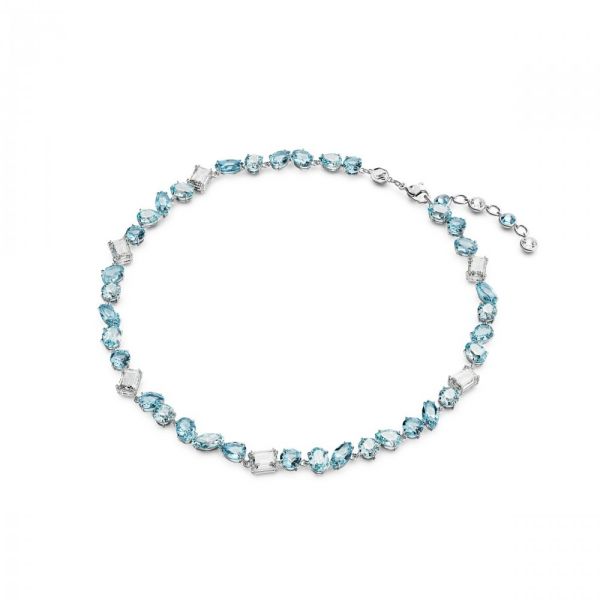 Colar Swarovski Gema Cortes mistos Azul Revestido a Ródio