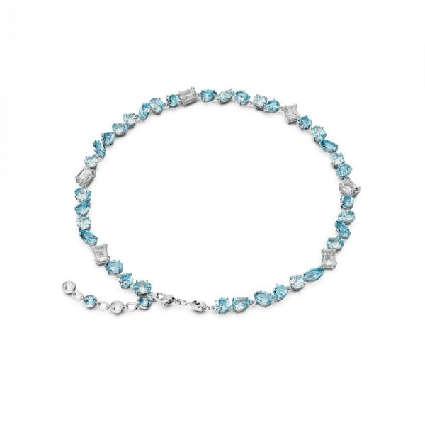 Colar Swarovski Gema Cortes mistos Azul Revestido a Ródio