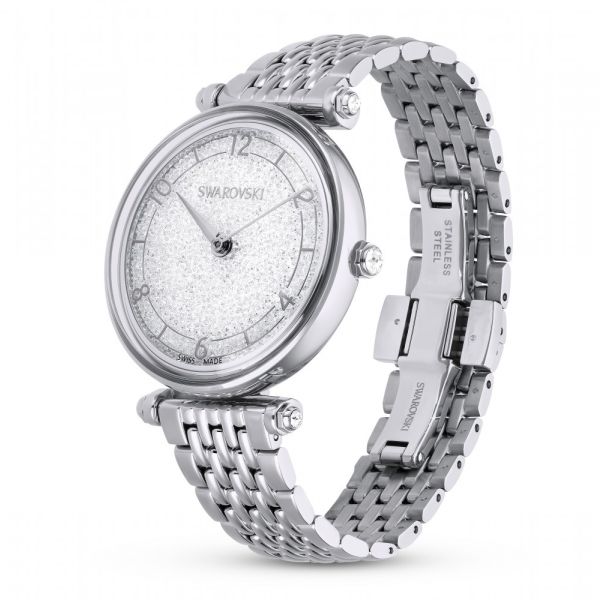 Relógio Swarovski Crystalline Wonder Fabricado na Suiça Pulseira Swarovski de metal Tom prateado Aço inoxidável