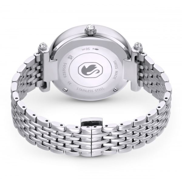 Relógio Swarovski Crystalline Wonder Fabricado na Suiça Pulseira Swarovski de metal Tom prateado Aço inoxidável