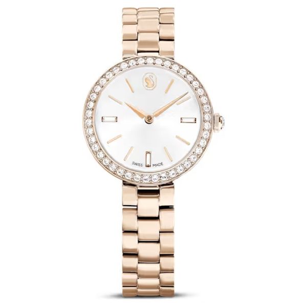 Relógio Swarovski Certa Fabrico suíço Pulseira de metal Dourado Acabamento em champanhe dourado