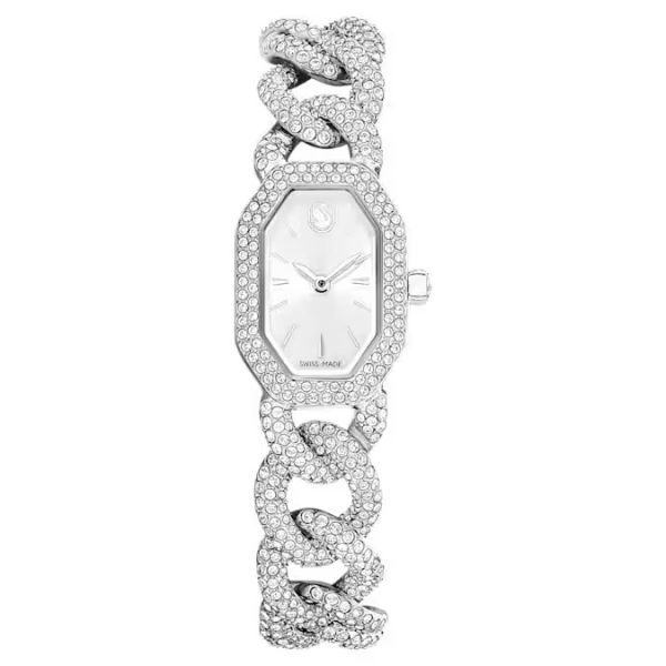 Relógio Swarovski Dextera Chain Fabrico suíço Bracelete em cristal Prata Aço inoxidável