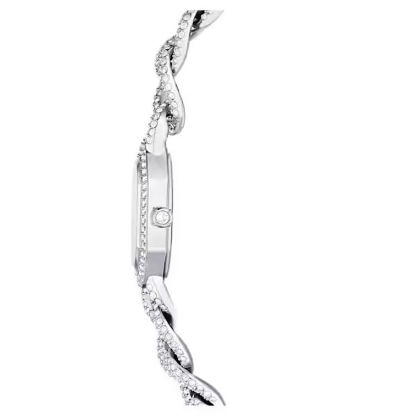 Relógio Swarovski Dextera Chain Fabrico suíço Bracelete em cristal Prata Aço inoxidável
