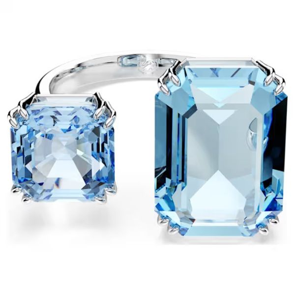 Anel Swarovski Millenia Lapidação octogonal Azul Lacado a ródio 50