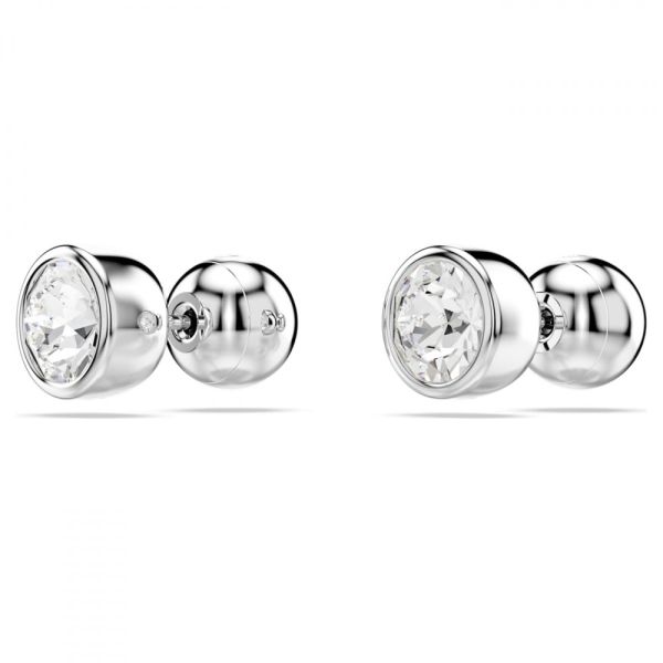 Brincos Swarovski stud Imber Lapidação redonda Branco Lacado a ródio