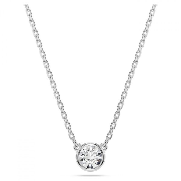Pingente Swarovski Imber Lapidação redonda Branco Lacado a ródio