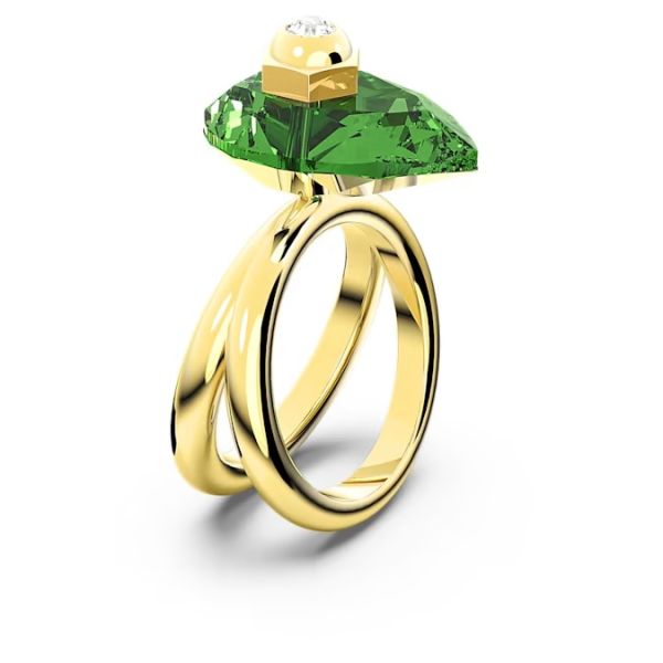 Anel Swarovski Numina Lapidação pera Verde Lacado a dourado 55