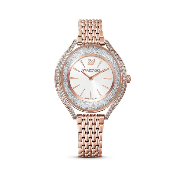 Relógio Swarovski Crystalline Aura Tom Dourado Rosa Acabamento em Rosa Dourado