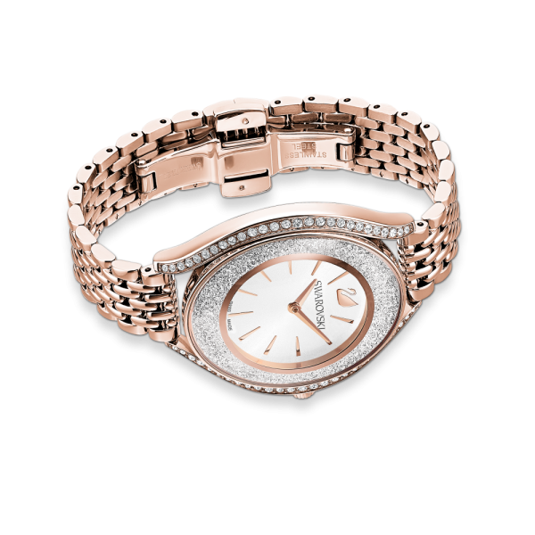 Relógio Swarovski Crystalline Aura Tom Dourado Rosa Acabamento em Rosa Dourado