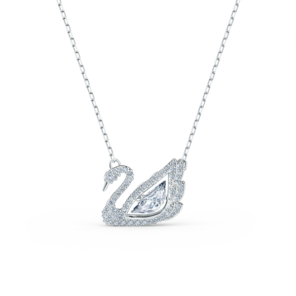 Colar Swarovski Dancing Swan Cisne Branco Lacado a Ródio