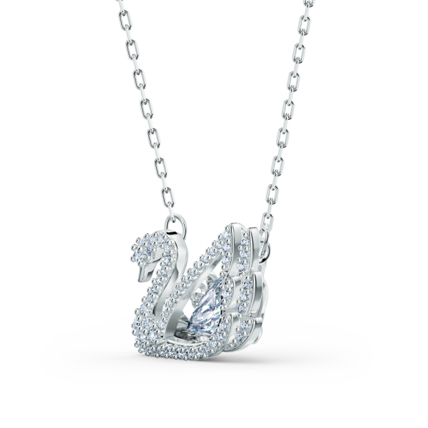 Colar Swarovski Dancing Swan Cisne Branco Lacado a Ródio