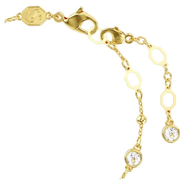 Pulseira Swarovski Imber Lapidação redonda Branca Lacado a dourado
