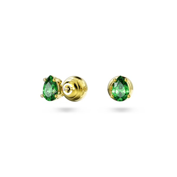 Brincos Swarovski Stud Stilla Lapidação Pera Verde Lacado a Dourado