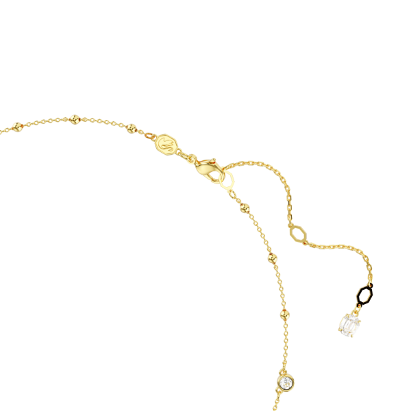 Colar Swarovski Imber Lapidação redonda Design disperso Branco Lacado a dourado