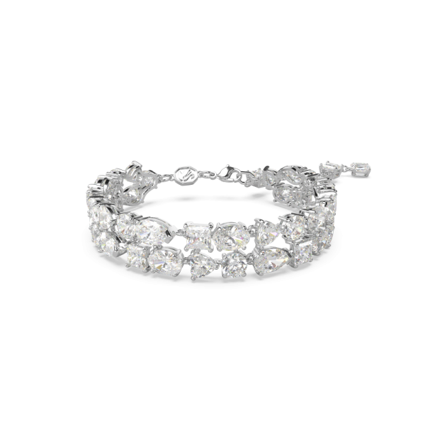 Pulseira Swarovski Mesmera Combinação de Lapidações Branca Lacado a Ródio