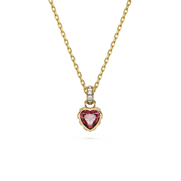 Pingente Swarovski Stilla Coração Vermelho Lacado a Dourado