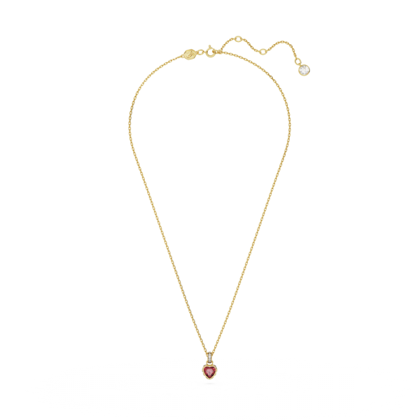 Pingente Swarovski Stilla Coração Vermelho Lacado a Dourado