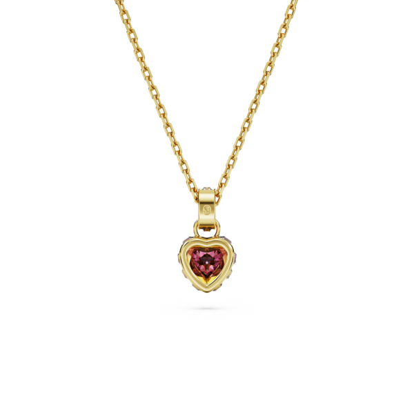 Pingente Swarovski Stilla Coração Vermelho Lacado a Dourado