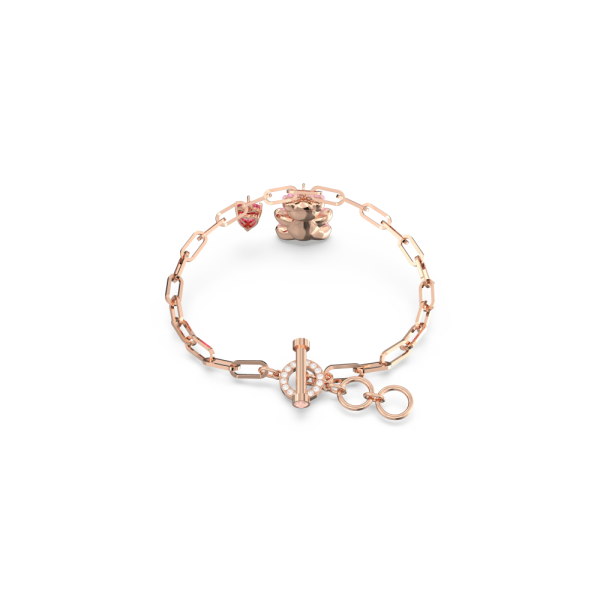 Pulseira Swarovski Teddy Urso Rosa Lacado a Rosa Dourado