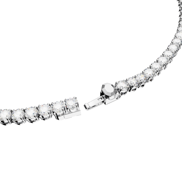 Colar Swarovski Matrix Tennis Lapidação redonda Branco Lacado a ródio