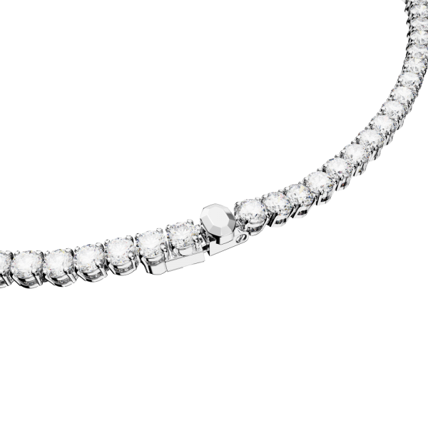 Colar Swarovski Matrix Tennis Lapidação redonda Branco Lacado a ródio
