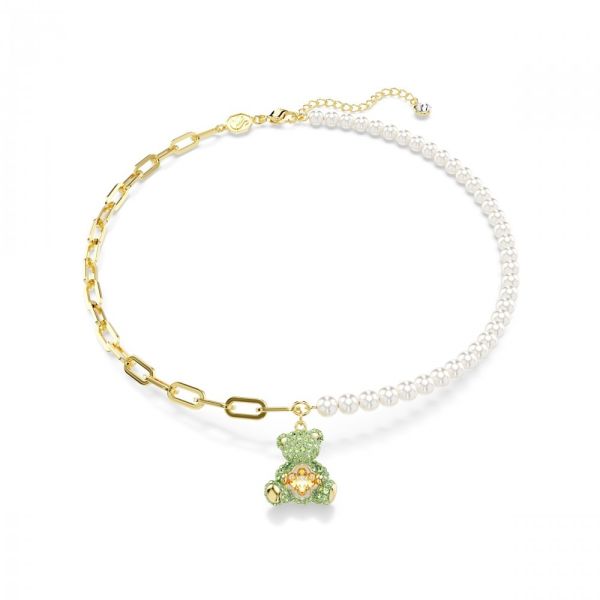 Pingente Swarovski Teddy Urso Multicor Lacado a dourado