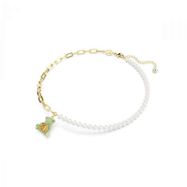 Pingente Swarovski Teddy Urso Multicor Lacado a dourado