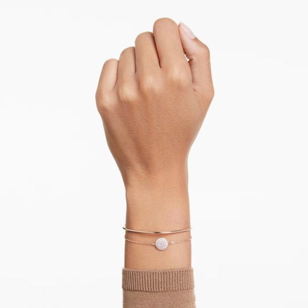 Bracelete Swarovski Meteora Branca Lacado a Rosa Dourado