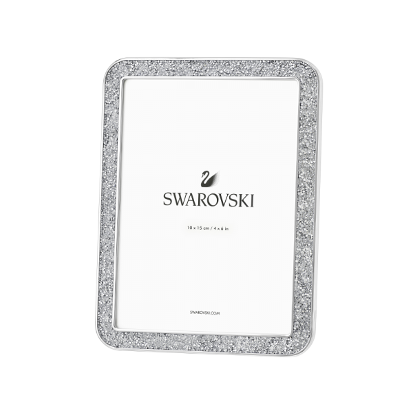 Porta-Retratos Swarovski Minera Forma Retangular Pequeno Prateado